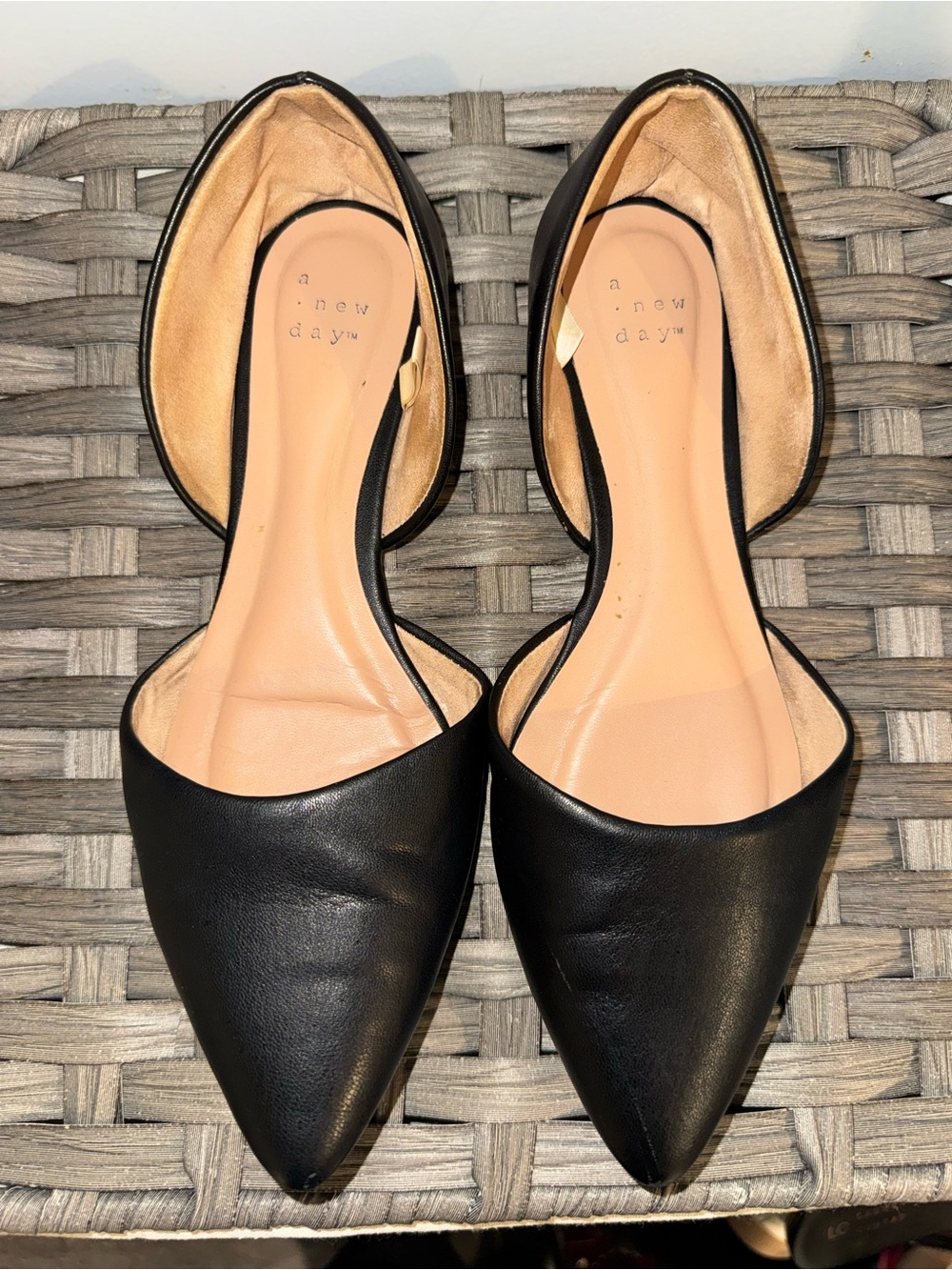 a new day Black Pointed Toe D'Orsay Flats - Faux Leather